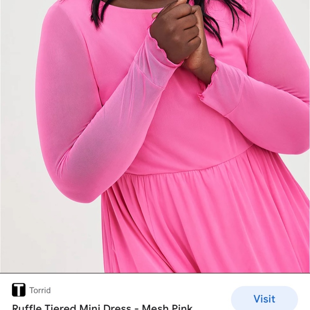 Torrid pink mesh skater dress nwt